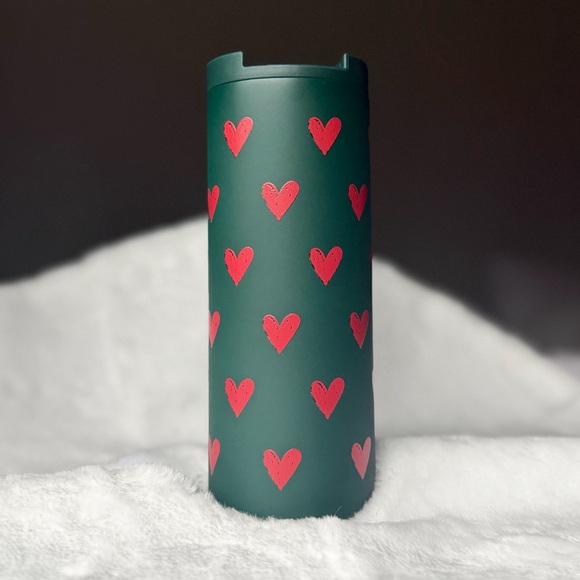 Starbucks Valentine’s Day red hearts stainless steel tumbler 16oz - Picture 2 of 4